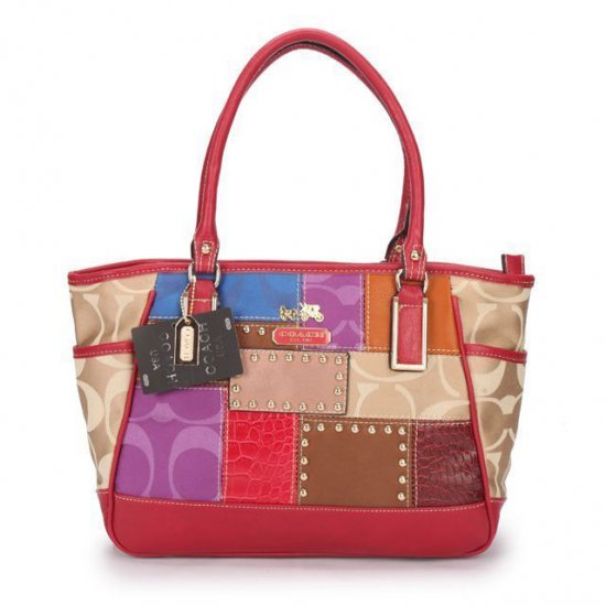 Coach Holiday Matching Stud Large Red Multi Satchels EBG | Coach Outlet Canada